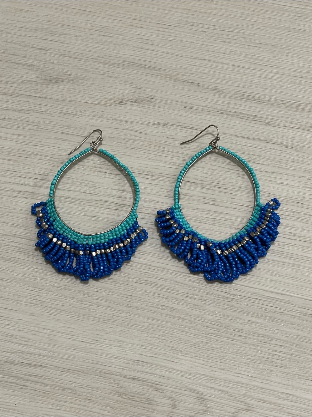 Blue and Turquoise Beaded Earrings